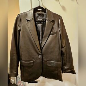 Madewell Black Satin Blazer